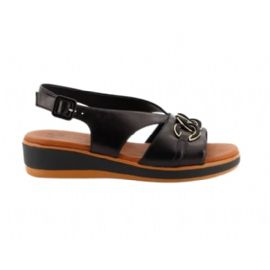 SANDALO CON ZEPPA SUSIMODA DONNA PELLE NAPPA NERO 2415 NERO