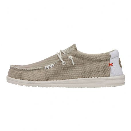 MOCASSINO HEY DUDE UOMO WALLY BRAIDED OFF WHITE SLIP-ON HD.40003/1LB