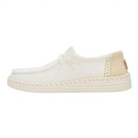MOCASSINO HEY DUDE DONNA WENDY ESPANDRILLE WOVEN WHITE SLIP-ON HD.43681/100