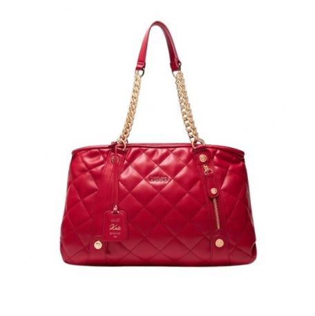 BORSA  LIU JO DONNA L TOTE ROSSO POMPEIANO MATELASSE CON CHARM 44X13X22CM AA5132 E0015 X0644