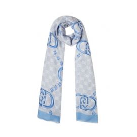 SCIARPA SCIALLE  LIU JO DONNA STOLA AZZURRO LOGO MONOGRAM  90X180CM 2A5029 T0300 53920
