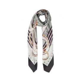 FOULARD  LIU JO DONNA STOLA STRIPED TAPE BLACK 120x120CM 22A5041 T0300 22222