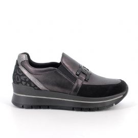 SLIP ON CON ZEPPA IGI&CO DONNA VIT.LAM.FOG/CAP ACCIAIO/NERO 8676300