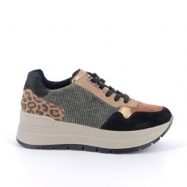 SNEAKERS CON ZEPPA IGI&CO DONNA SCAM.SUP/VELLUT NERO/VERDE 8677600