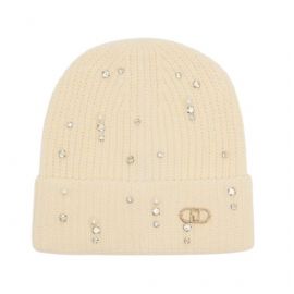 BERRETTO LIU JO DONNA BEANIE  BIANCO LANA CON STRASS 2F5017 M0300 10701