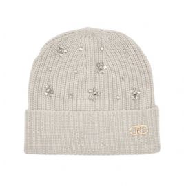 BERRETTO LIU JO DONNA BEANIE GRIGIO GHIACCIO LANA CON STRASS 2F5017 M0300 06188