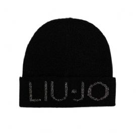 BERRETTO LIU JO DONNA BEANIE LOGO LUREX NERO 2F5020 M0300 22222