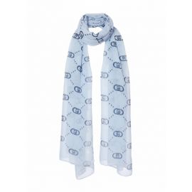 FOULARD LIU JO DONNA  ECS STOLA DEGRADE LOGO LIGHT DENIM 70X180 2F5080 T0300 74015
