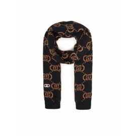 SCIARPA LIU JO DONNA MONOGRAM NERO/CAMMELLO 45X170 2F5004 M0300 09N37