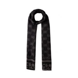 FOULARD  LIU JO DONNA STOLA JACQUARD MONOGRAM ANIMAL BLACK 70X180 2F5040 T0300 22222