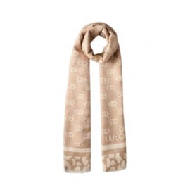 FOULARD  LIU JO DONNA STOLA JACQUARD MONOGRAM ANIMAL OAT MILK 70X180 2F5040 T0300 30003
