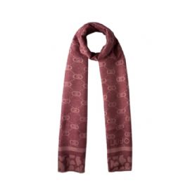 FOULARD  LIU JO DONNA STOLA JACQUARD MONOGRAM ANIMAL RED AUBERGINE 70X180CM 2F5040 T0300 91718